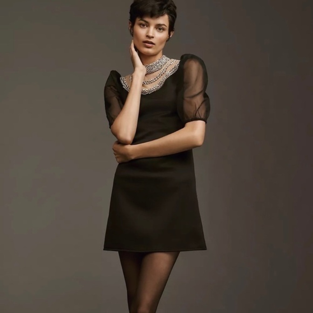 Pinnacle‎ by Shruti Sancheti Sheer Embellished Yoke Mini Dress xs